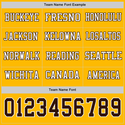 Custom Gold Brown-White Long Sleeve Authentic Football Jersey