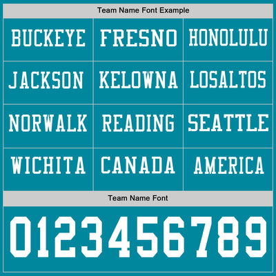 Custom Teal White Long Sleeve Authentic Football Jersey