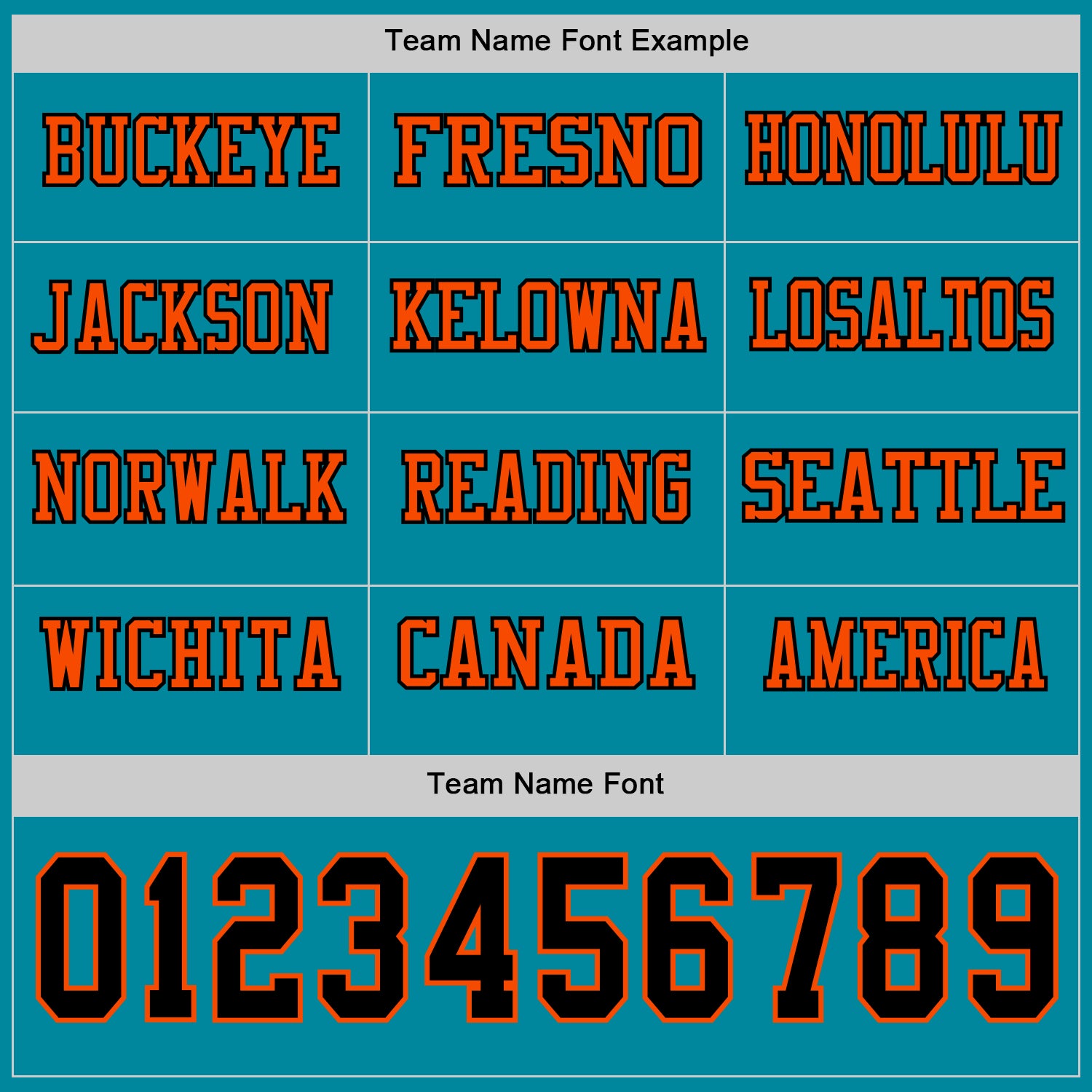 Custom Teal Black-Orange Long Sleeve Authentic Football Jersey