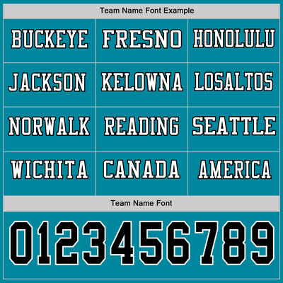 Custom Teal Black-White Long Sleeve Authentic Football Jersey