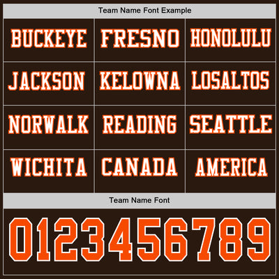 Custom Brwon Orange-White Long Sleeve Authentic Football Jersey