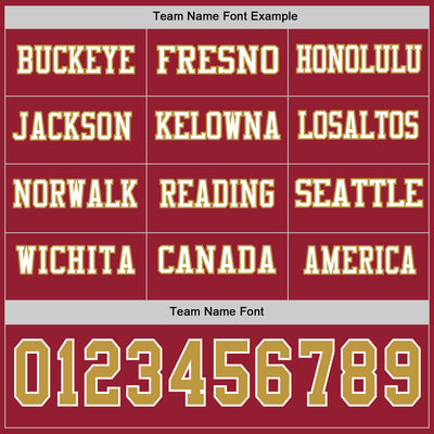 Custom Cardinal Old Gold-White Long Sleeve Authentic Football Jersey