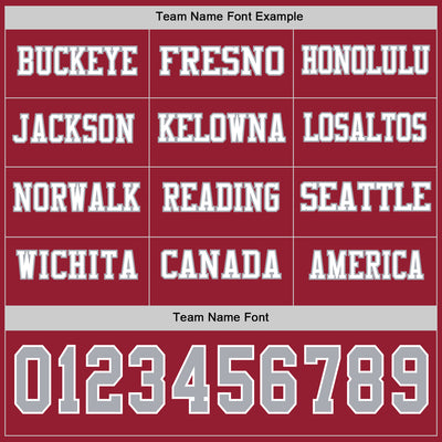 Custom Cardinal Gray-White Long Sleeve Authentic Football Jersey