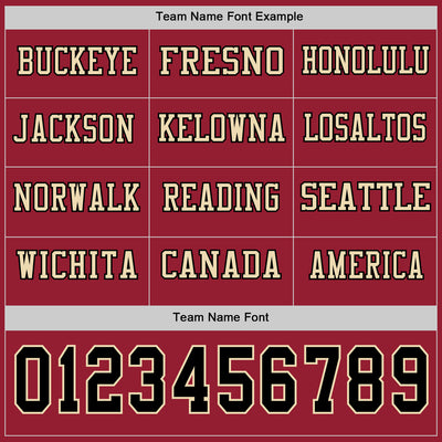 Custom Cardinal Black-Cream Long Sleeve Authentic Football Jersey