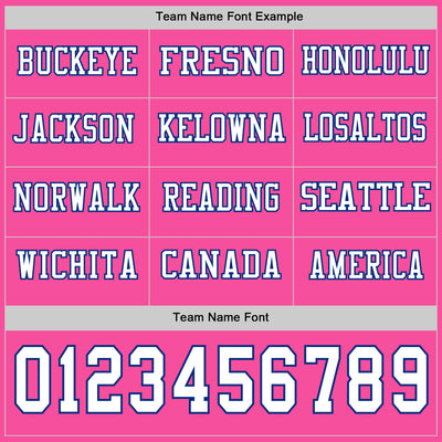 Custom Pink White-Royal Long Sleeve Authentic Football Jersey