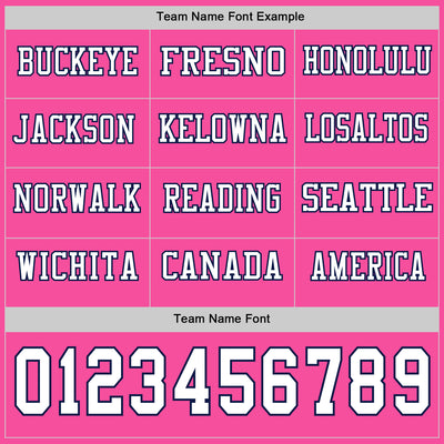 Custom Pink White-Navy Long Sleeve Authentic Football Jersey