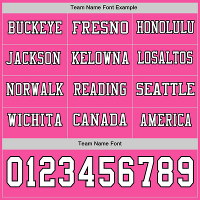 Custom Pink White-Black Long Sleeve Authentic Football Jersey