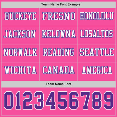 Custom Pink Purple-White Long Sleeve Authentic Football Jersey