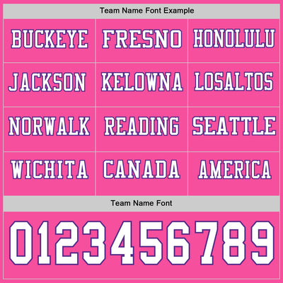 Custom Pink White-Purple Long Sleeve Authentic Football Jersey