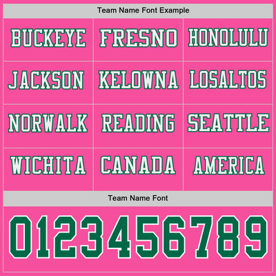 Custom Pink Kelly Green-White Long Sleeve Authentic Football Jersey