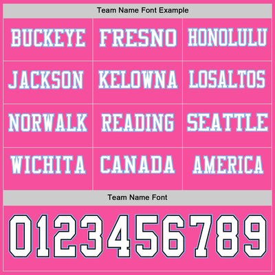 Custom Pink White Black-Light Blue Long Sleeve Authentic Football Jersey