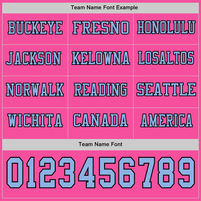 Custom Pink Light Blue-Black Long Sleeve Authentic Football Jersey