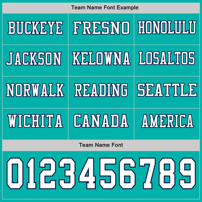 Custom Aqua White-Navy Long Sleeve Authentic Football Jersey