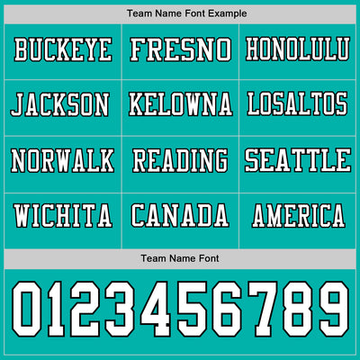 Custom Aqua White-Black Long Sleeve Authentic Football Jersey