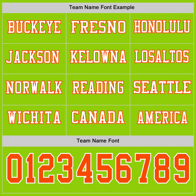 Custom Neon Green Orange-White Long Sleeve Authentic Football Jersey