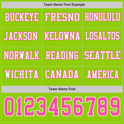 Custom Neon Green Pink-White Long Sleeve Authentic Football Jersey