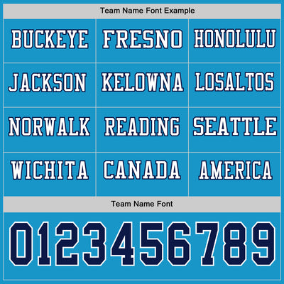 Custom Panther Blue Navy-White Long Sleeve Authentic Football Jersey