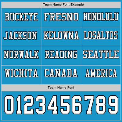 Custom Panther Blue White-Black Long Sleeve Authentic Football Jersey