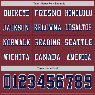 Custom Burgundy Navy-White Long Sleeve Authentic Football Jersey