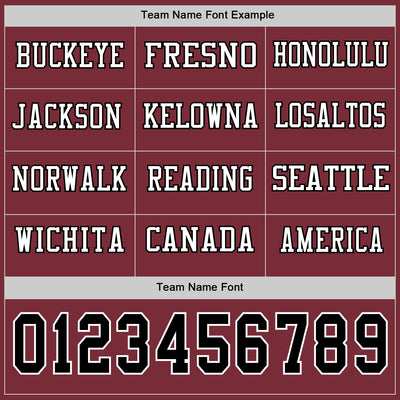 Custom Burgundy Black-White Long Sleeve Authentic Football Jersey