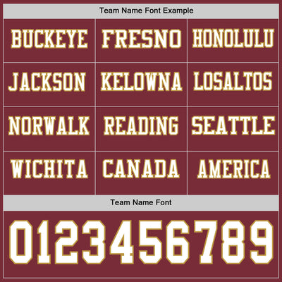 Custom Burgundy White-Old Gold Long Sleeve Authentic Football Jersey