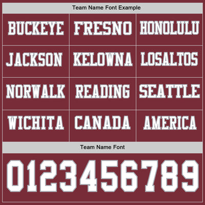 Custom Burgundy White-Gray Long Sleeve Authentic Football Jersey