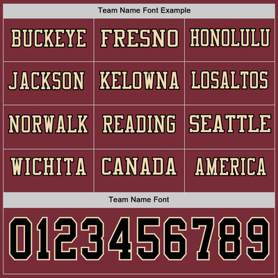 Custom Burgundy Black-Cream Long Sleeve Authentic Football Jersey