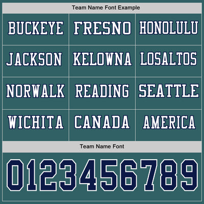 Custom Midnight Green Navy-White Long Sleeve Authentic Football Jersey