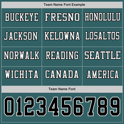 Custom Midnight Green Black-White Long Sleeve Authentic Football Jersey