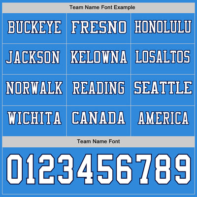 Custom Powder Blue White-Navy Long Sleeve Authentic Football Jersey