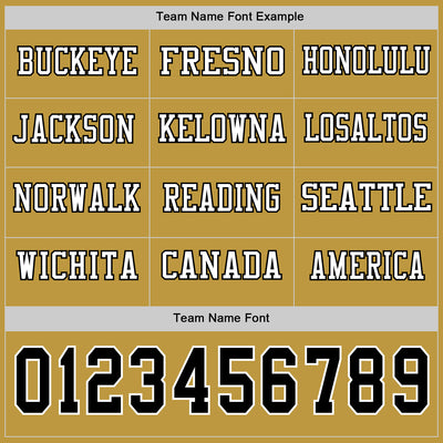 Custom Old Gold Black-White Long Sleeve Authentic Football Jersey