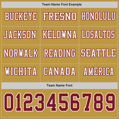 Custom Old Gold Crimson-White Long Sleeve Authentic Football Jersey