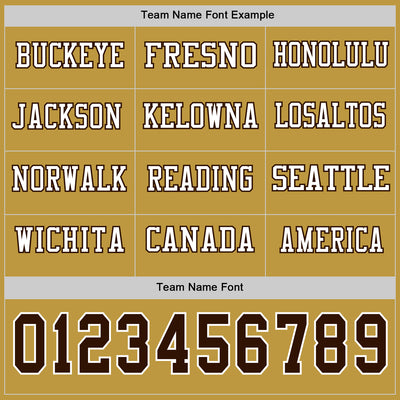 Custom Old Gold Brown-White Long Sleeve Authentic Football Jersey