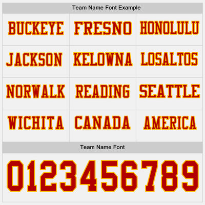 Custom White Red-Gold Long Sleeve Authentic Football Jersey