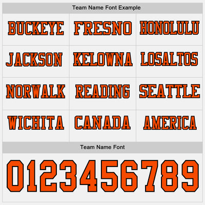 Custom White Orange-Black Long Sleeve Authentic Football Jersey