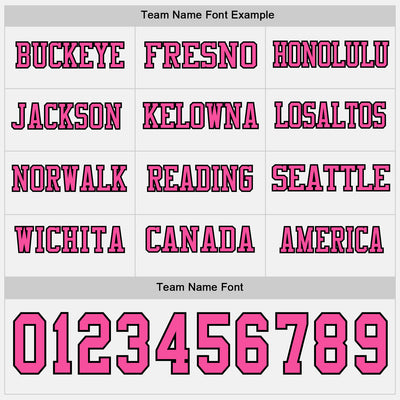 Custom White Pink-Black Long Sleeve Authentic Football Jersey