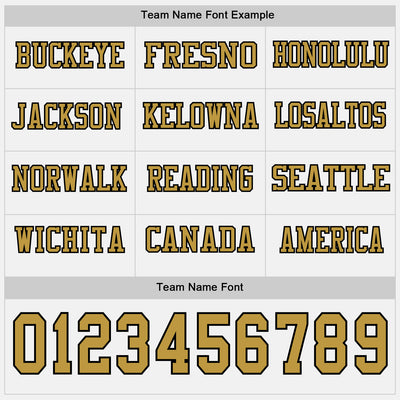 Custom White Old Gold-Black Long Sleeve Authentic Football Jersey