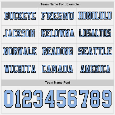 Custom White Light Blue-Black Long Sleeve Authentic Football Jersey