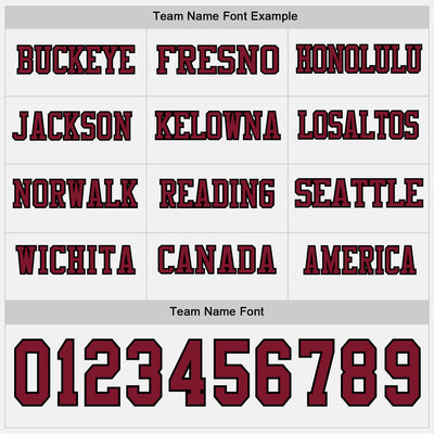 Custom White Crimson-Black Long Sleeve Authentic Football Jersey