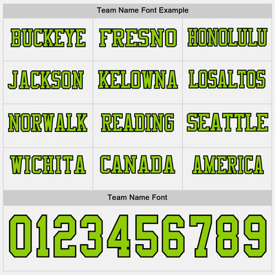 Custom White Neon Green-Black Long Sleeve Authentic Football Jersey