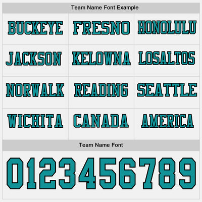 Custom White Teal-Black Long Sleeve Authentic Football Jersey