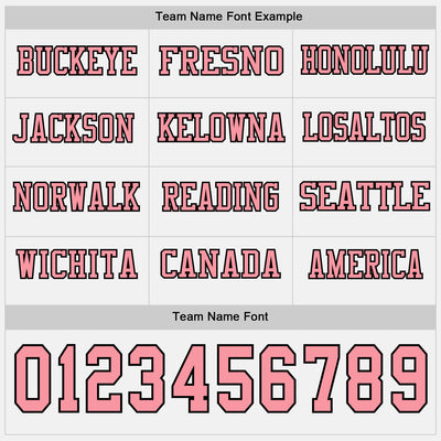 Custom White Medium Pink-Black Long Sleeve Authentic Football Jersey