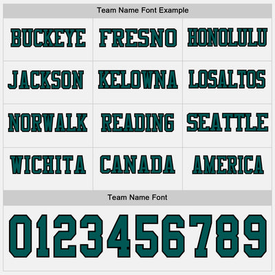 Custom White Midnight Green-Black Long Sleeve Authentic Football Jersey