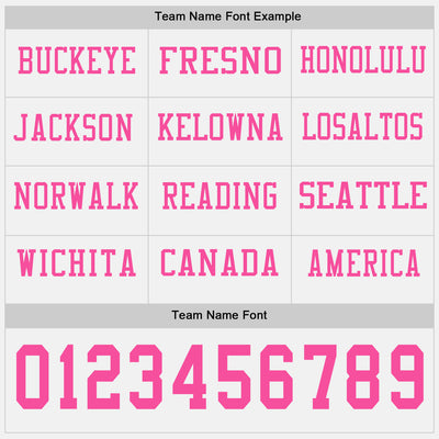 Custom White Pink Long Sleeve Authentic Football Jersey