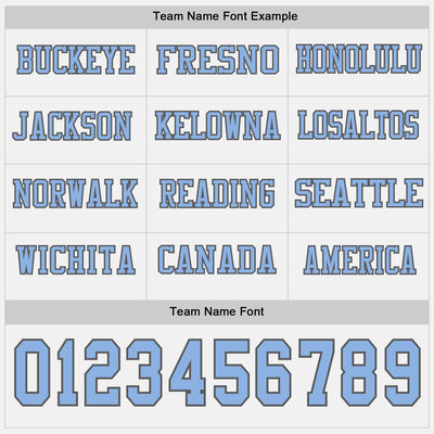 Custom White Light Blue-Steel Gray Long Sleeve Authentic Football Jersey