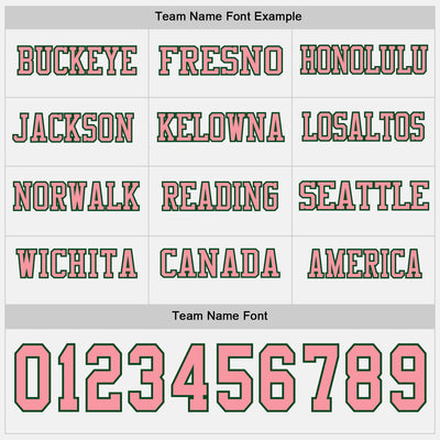 Custom White Medium Pink-Green Long Sleeve Authentic Football Jersey