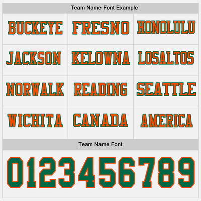 Custom White Kelly Green-Orange Long Sleeve Authentic Football Jersey