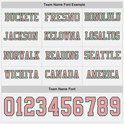 Custom White Medium Pink-Kelly Green Long Sleeve Authentic Football Jersey