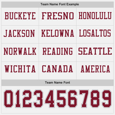 Custom White Crimson-Gray Long Sleeve Authentic Football Jersey