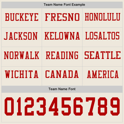 Custom Cream Red Long Sleeve Authentic Football Jersey